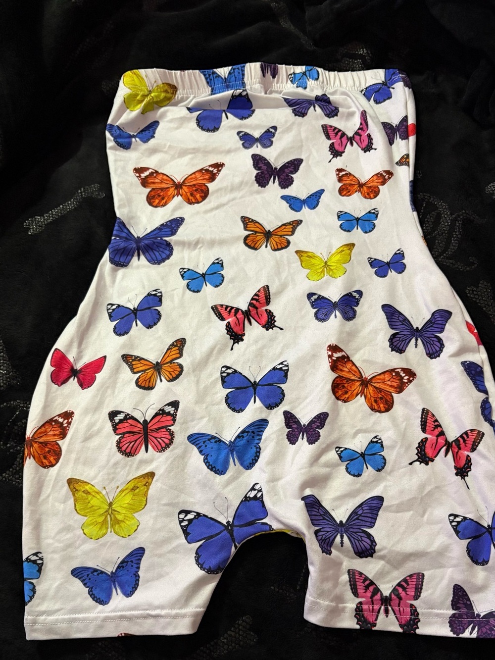 Butterfly Print Soft Cotton Shorts - White/Multicolor
